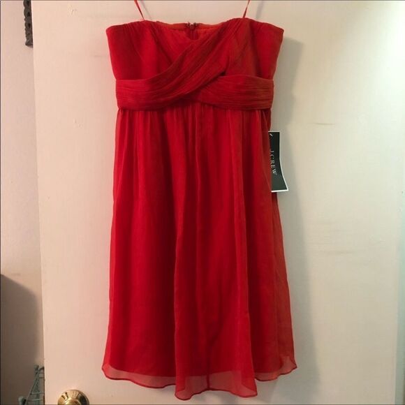 🔥 J Crew  Taryn Dress Red Size P4 wedding and parties New - Picture 3 of 15